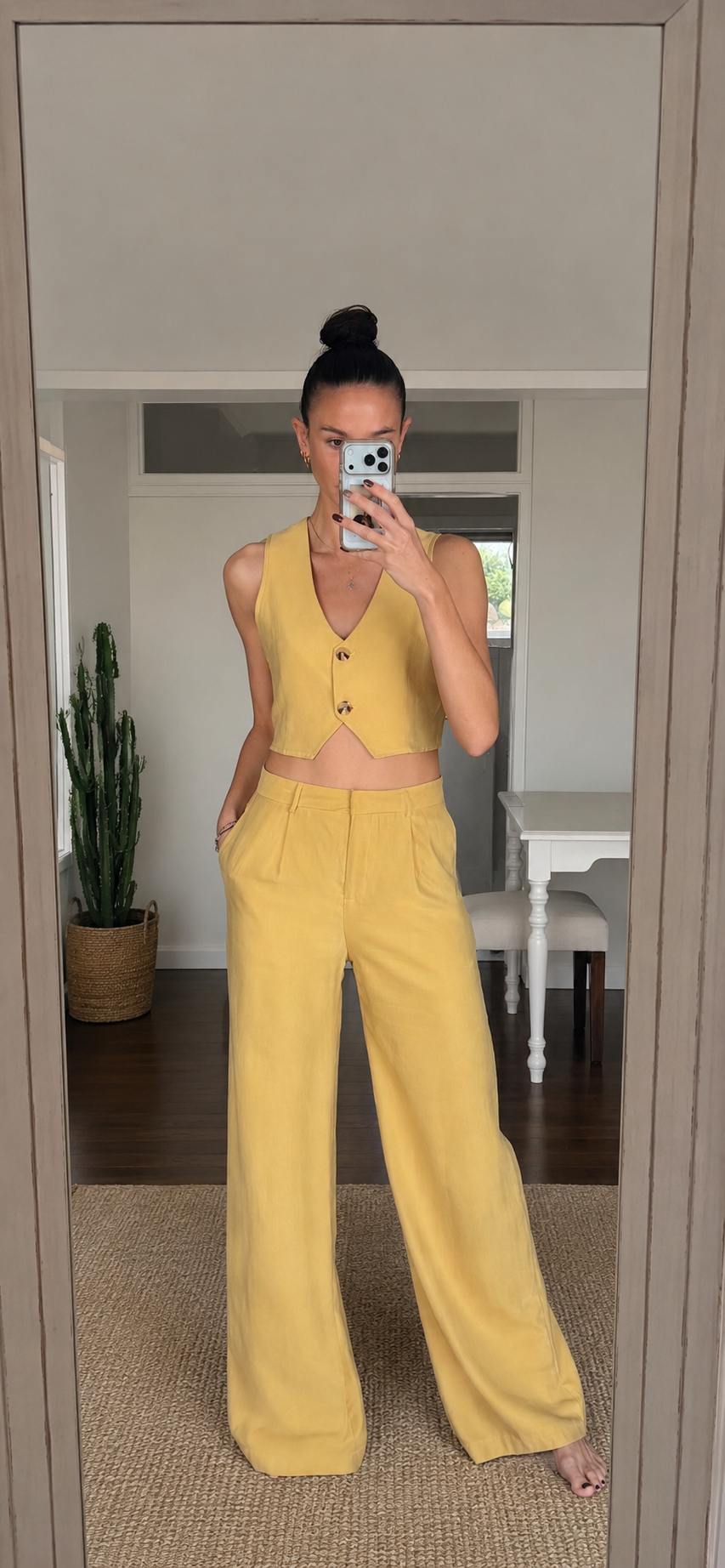 Mustard Wide-Leg Trousers