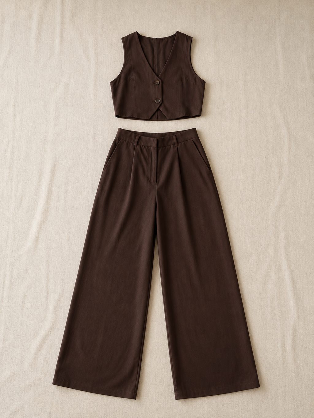 Chocolate Brown Wide-Leg Trousers