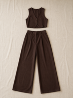 Chocolate Brown Wide-Leg Trousers