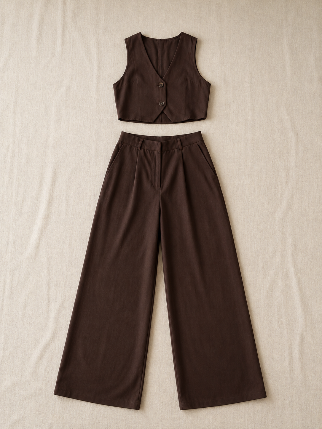 Chocolate Brown Wide-Leg Trousers