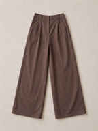 Chocolate Brown Wide-Leg Trousers