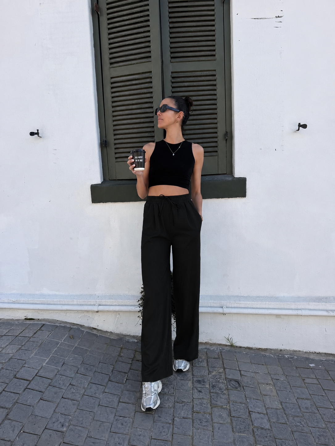 Black Drawstring Trousers