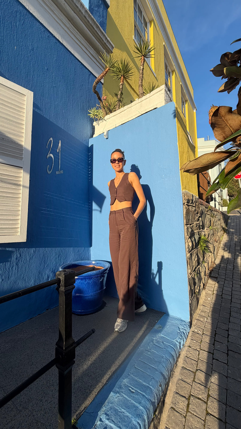 Chocolate Brown Wide-Leg Trousers
