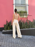 Beige Drawstring Trousers