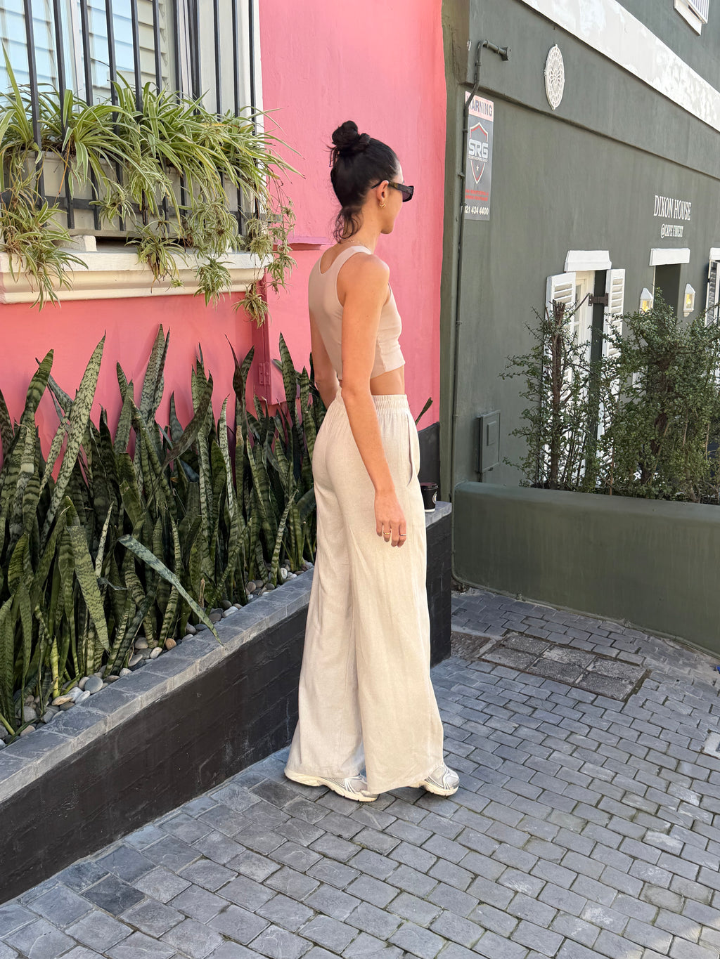 Beige Drawstring Trousers