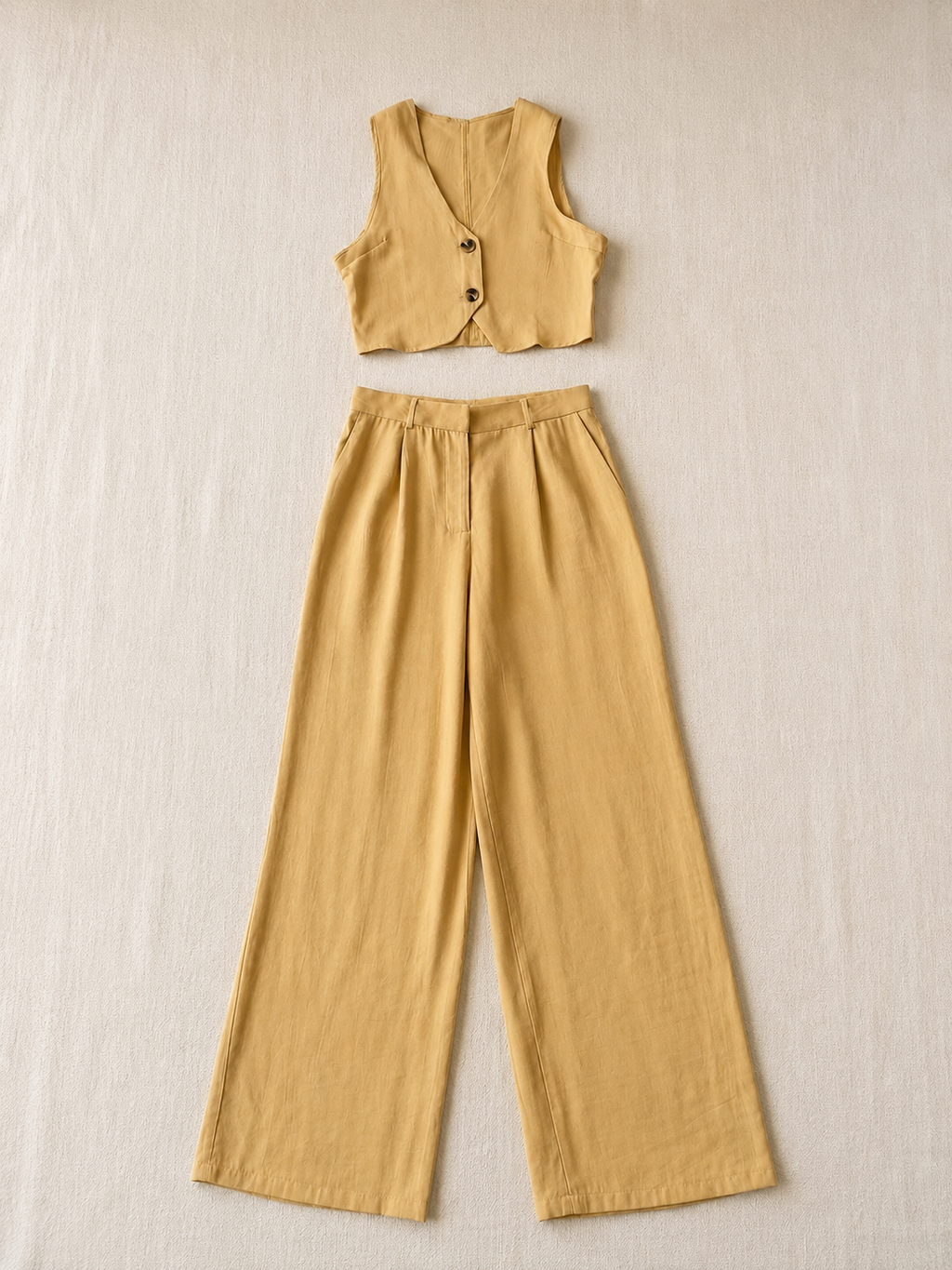 Mustard Wide-Leg Trousers
