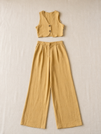 Mustard Wide-Leg Trousers