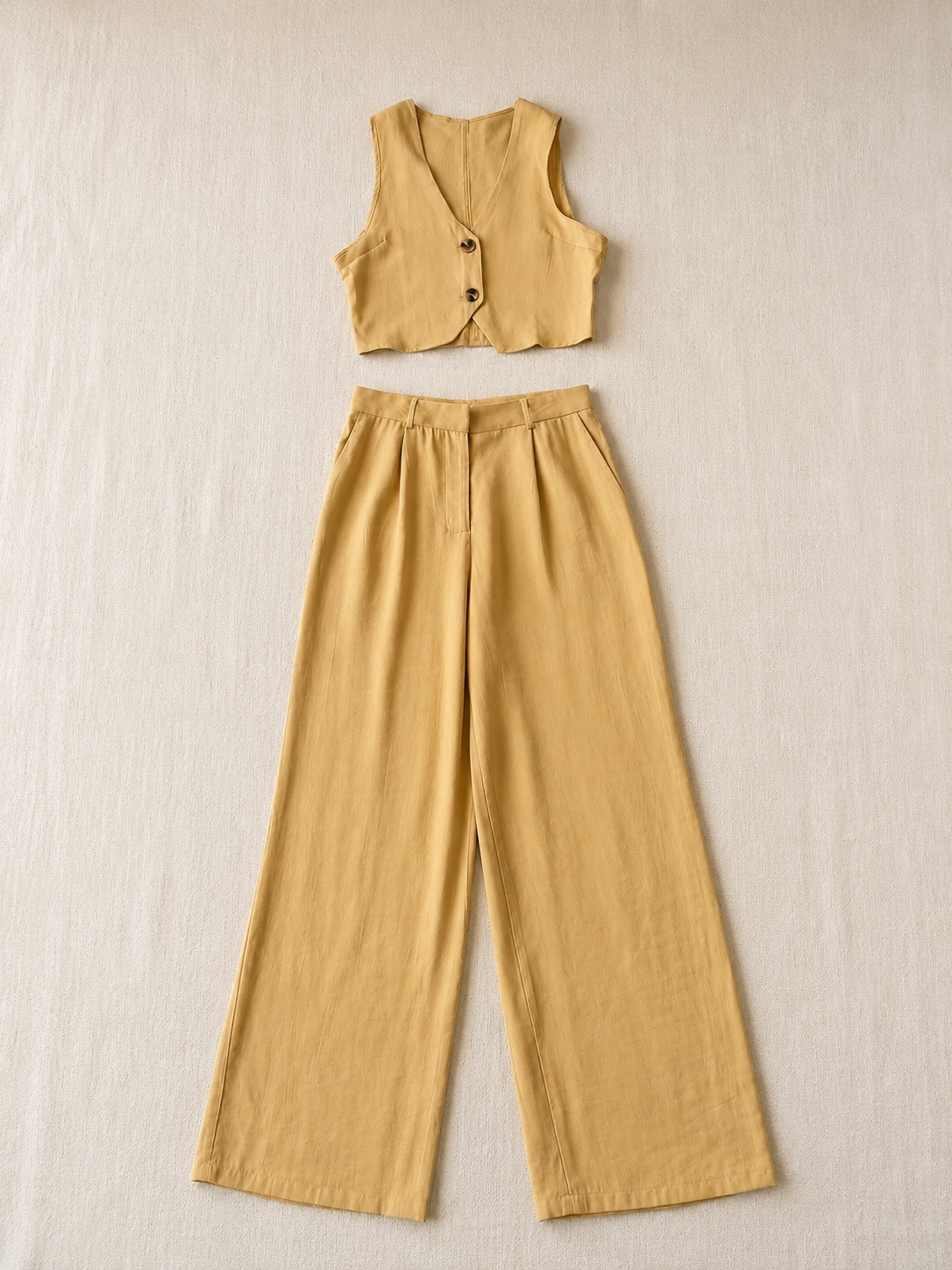 Mustard Wide-Leg Trousers
