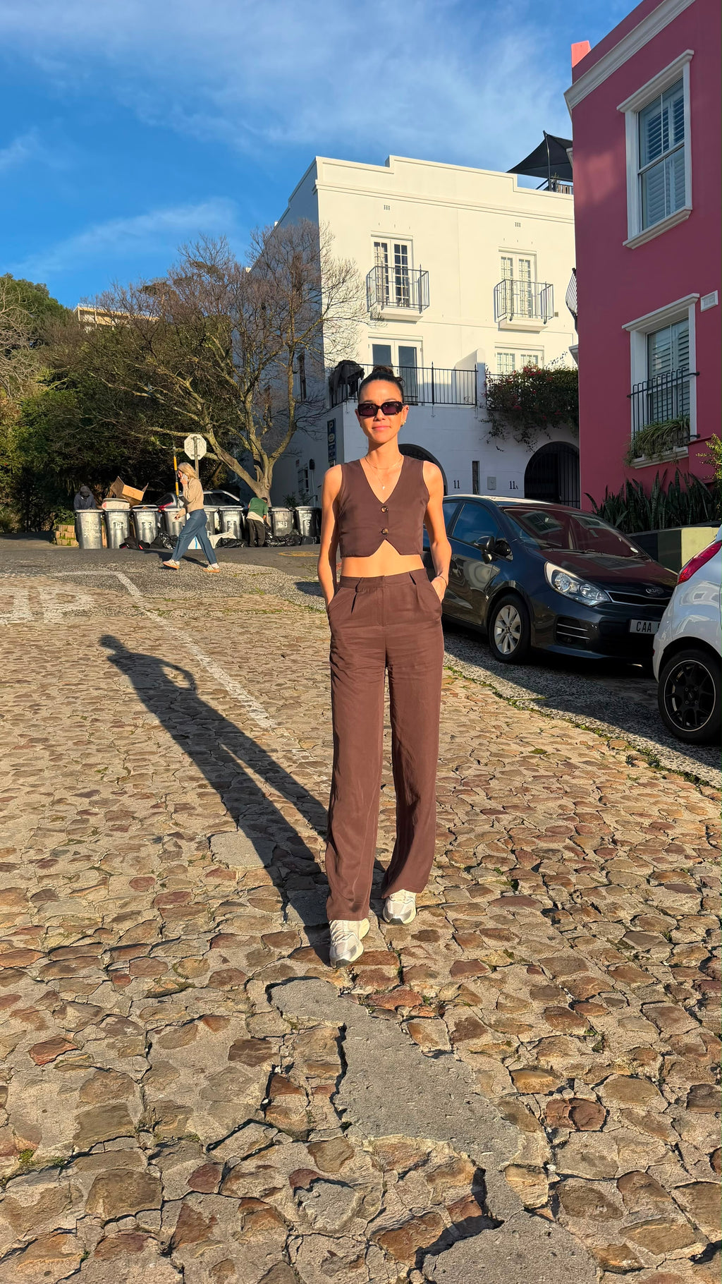 Chocolate Brown Wide-Leg Trousers